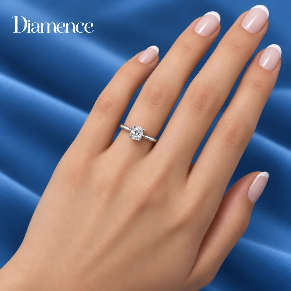 Кольцо Круг — изображение посадки из каталога Diamence
