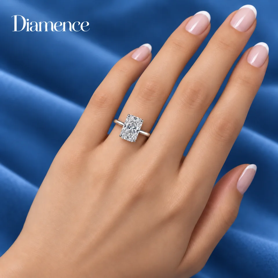 Кольцо Радиант — изображение посадки из каталога Diamence