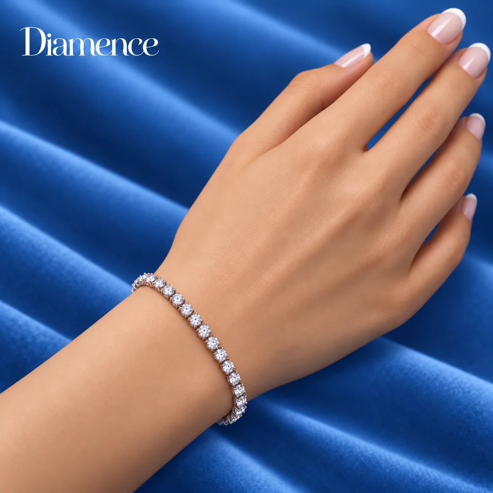 Теннисный браслет — изображение посадки из каталога Diamence